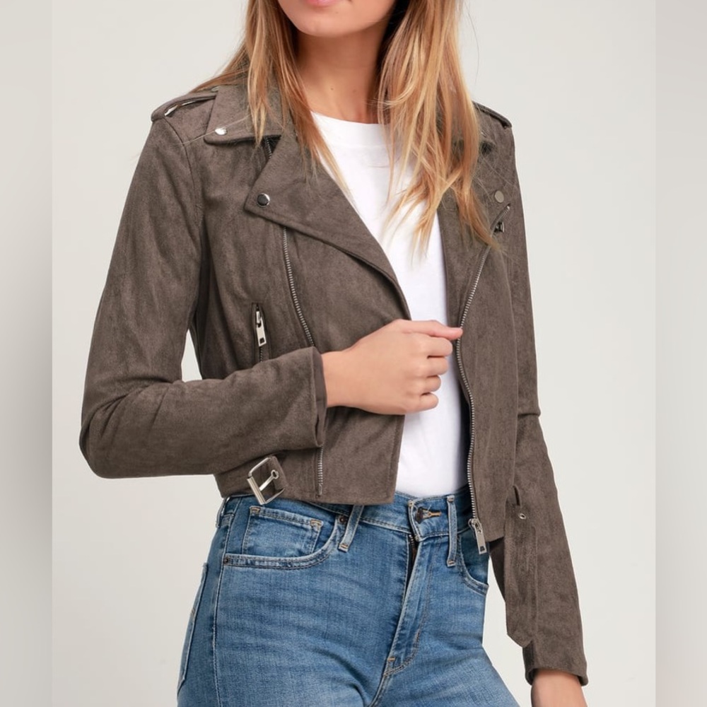 Lulus “Ride With Me” vegan suede jacket